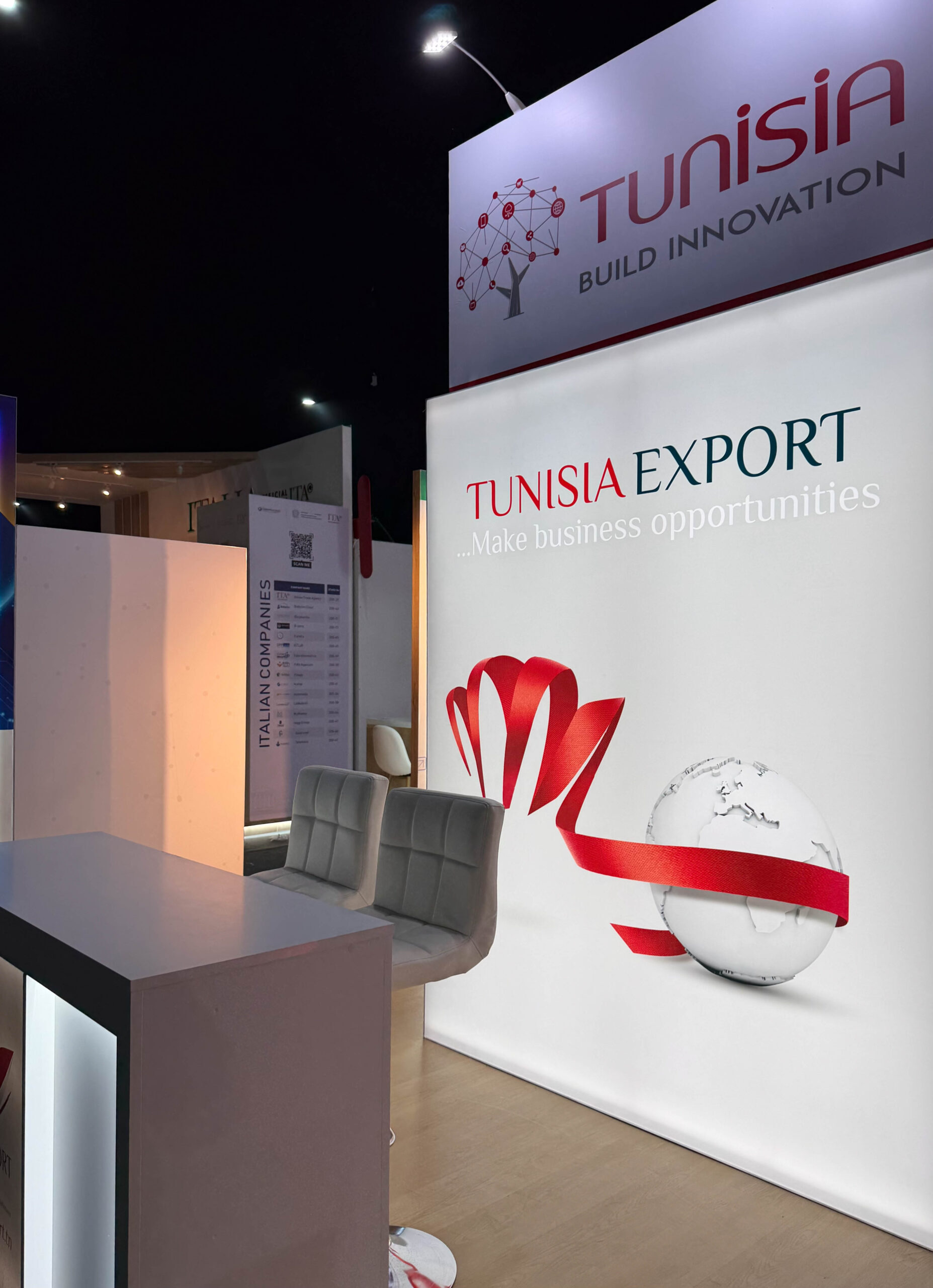 High-impact Tunisia pavilion design at GITEX Africa showcasing innovation, branding and execution excellence