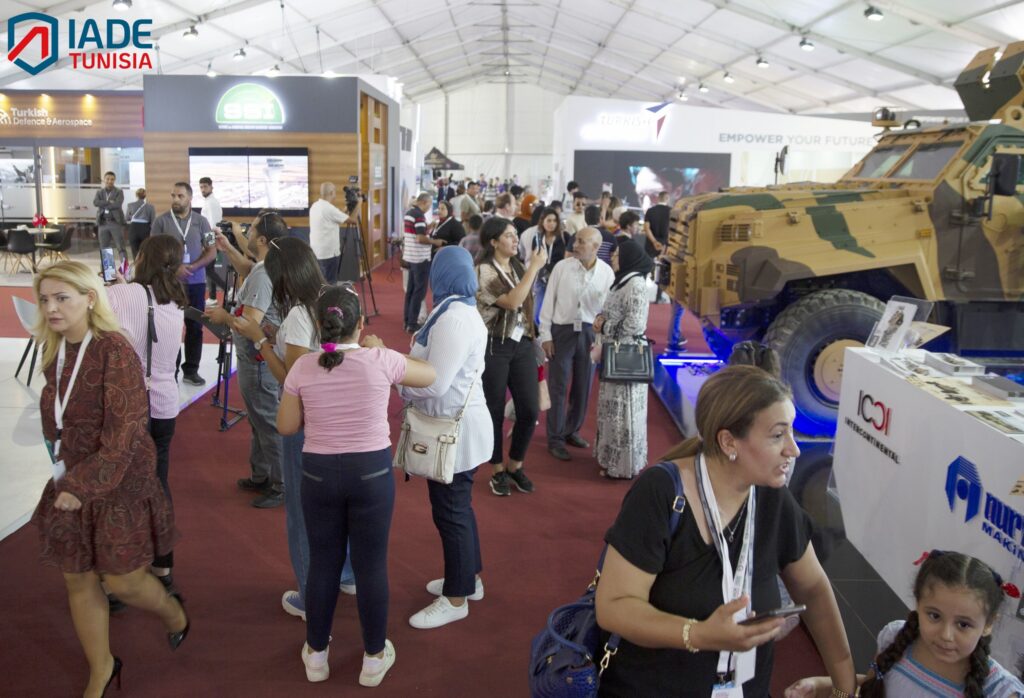 Visitors attending IADE Tunisia aerospace and defence trade show
