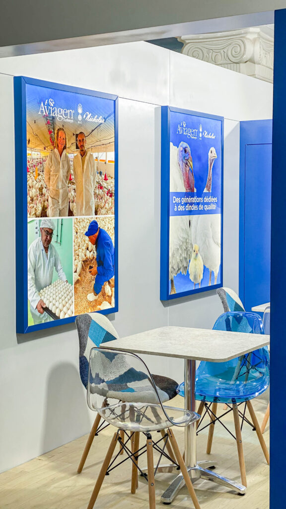Aviagen Turkeys stand located within Medina Expo Center exhibition space among other exhibitors